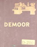 Demoor-Demoor 821-827, 6-7-800 Series, Lathe, Install Operation and Maintenance Manual-513-613-614-615-615H-624-625-626-627-711-712-811-812-821-827-01
